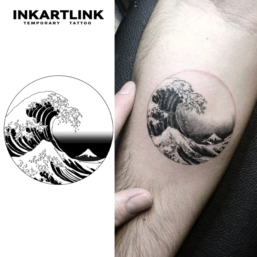 Tatouage temporaire japonais | Grande vague de Kanagawa