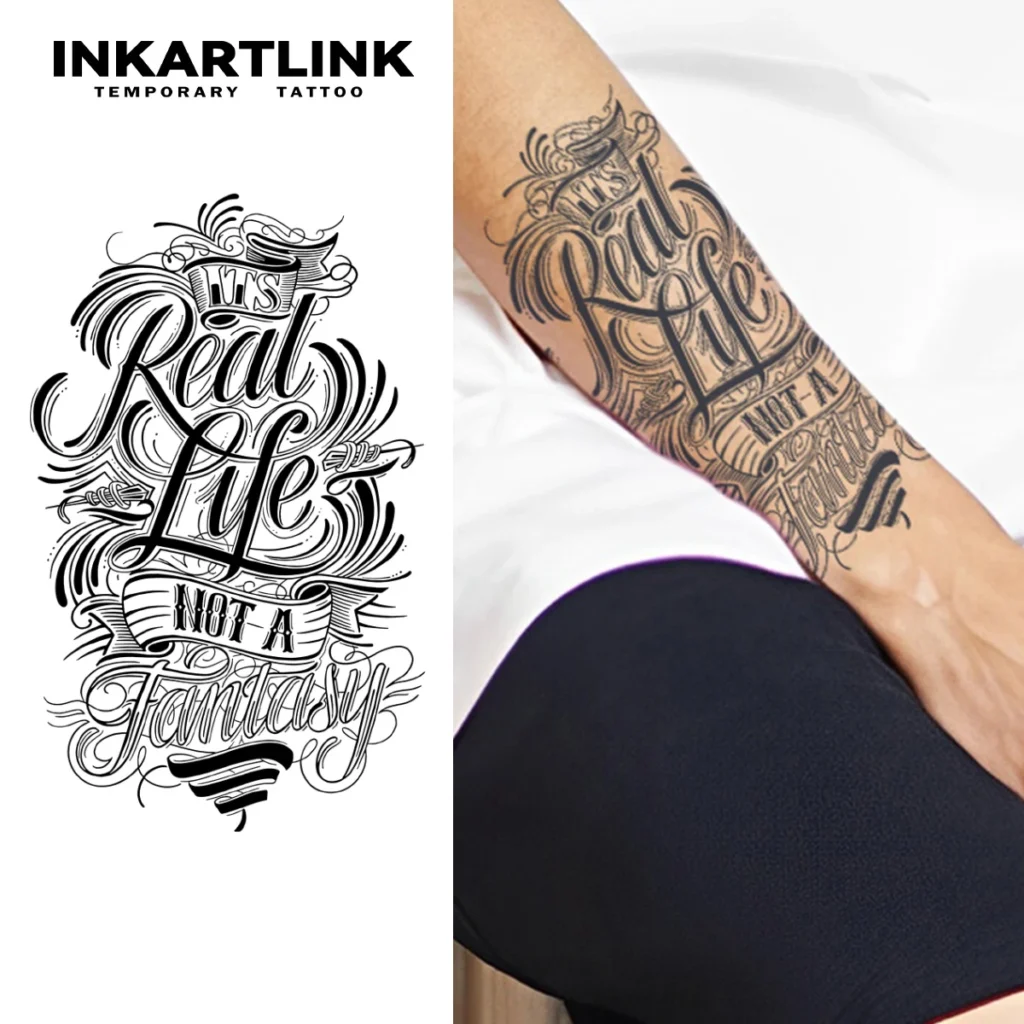 Tatouage temporaire typographique | Citation inspirante