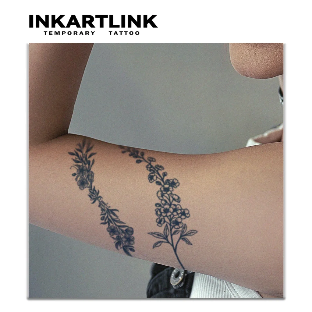 Tatouage temporaire floral | Bracelets de fleurs - 1