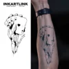 Tatouage temporaire sinistre | Main squelettique avec cartes