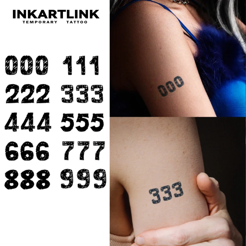 Tatouage temporaire numérique | Chiffres rétro