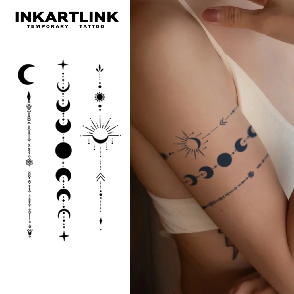 Tatouage temporaire cosmique | Phases de la lune