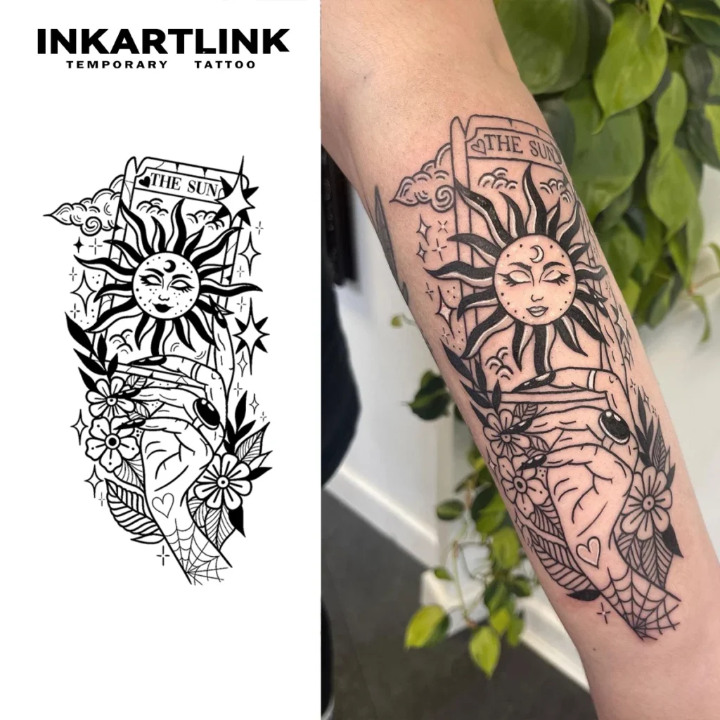 Tatouage temporaire solaire | Carte du soleil