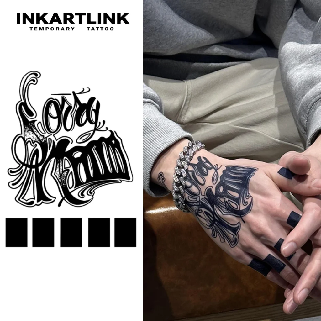 Tatouage temporaire urbain | Graffiti "Long Rain"