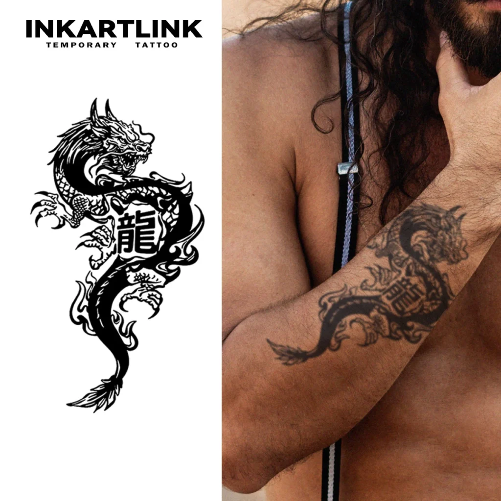 Tatouage temporaire mythologique | Dragon chinois