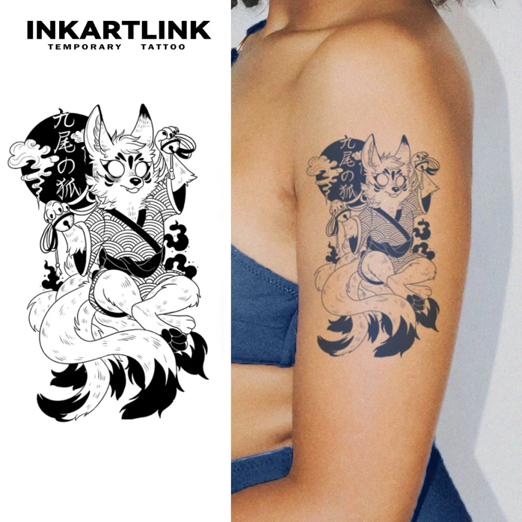 Tatouage temporaire fantastique | Kitsune japonais