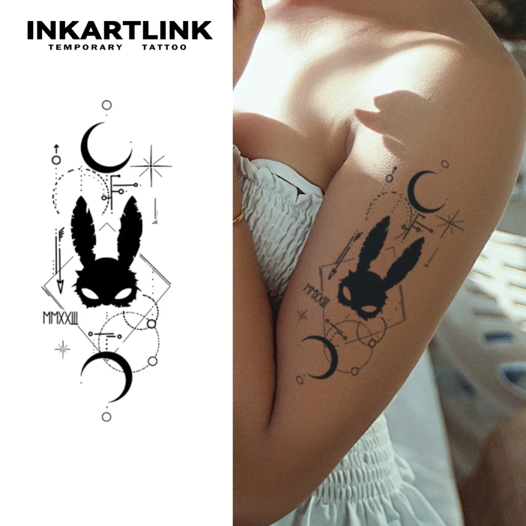 Tatouage temporaire symbolique | Masque mystique