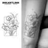 Tatouage temporaire floral | Jonquilles encadrées