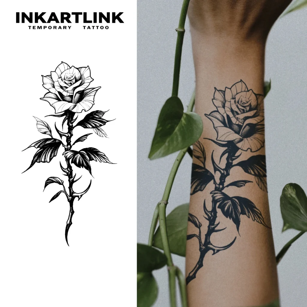 Tatouage temporaire floral | Rose