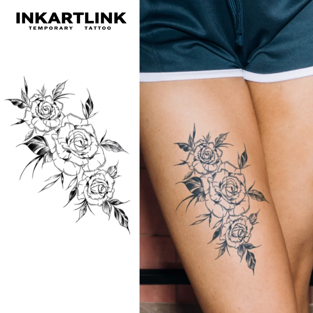 Tatouage temporaire floral | Bouquet de roses