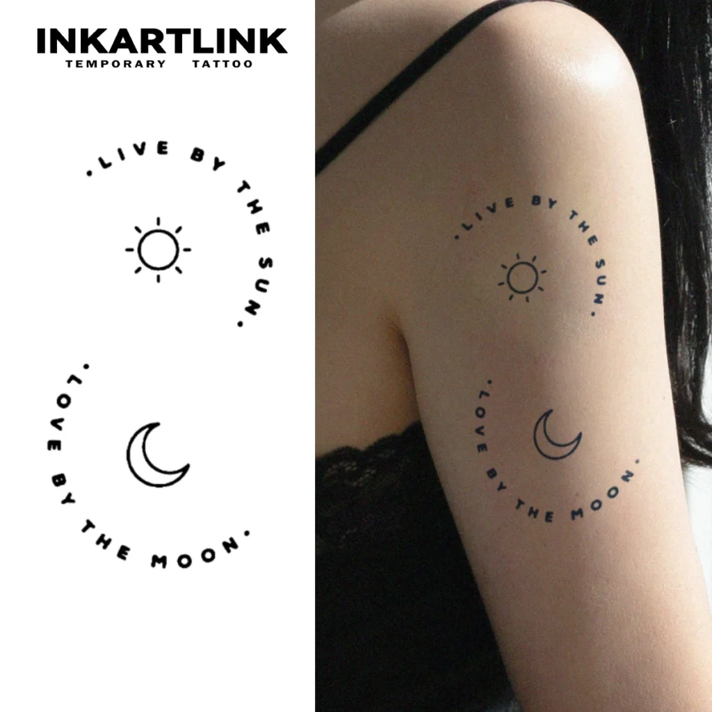 Tatouage temporaire mystique |Lune et Soleil