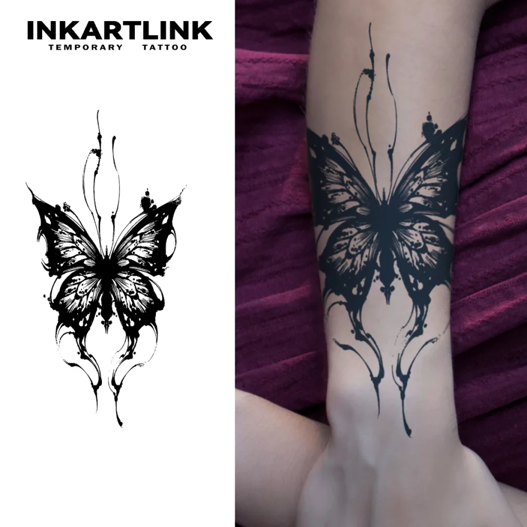 Tatouage temporaire artistique | Papillon abstrait