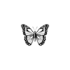 Stylized Black Butterfly Temporary Tattoo