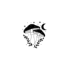 Black and White Mushroom Temporary Tattoo