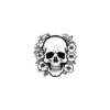 Stylized Skull Temporary Tattoo with Floral Design