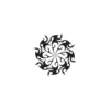 Black and White Circular Flame Design Temporary Tattoo