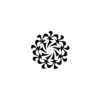 Circular Black and White Leaf Design Temporary Tattoo