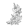 Black and White Floral Temporary Tattoo