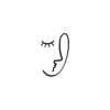 Minimalist Temporary Tattoo of a Stylized Female Face