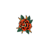 Stylized Red Rose Temporary Tattoo