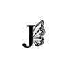 Stylized Butterfly Wing Letter J Temporary Tattoo