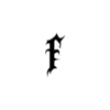 Stylized Letter F Temporary Tattoo