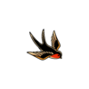 Stylized Black and Red Bird Temporary Tattoo
