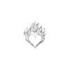 332.png Stylized Heart with Flames Temporary Tattoo