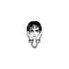 35.png Graphic Face Temporary Tattoo with Melancholic Expression