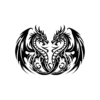 352.png Dragons Facing Temporary Tattoo