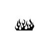 Stylized Black Flame Temporary Tattoo
