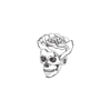 Stylized Skull and Rose Temporary Tattoo