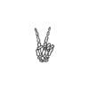 Skeleton Hand Peace Sign Temporary Tattoo