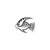 Black and White Stylized Fish Temporary Tattoo