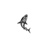 Stylized Shark Temporary Tattoo in Black and White