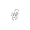 Scorpion Outline Temporary Tattoo
