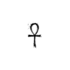 Black Ankh Temporary Tattoo on White Background