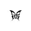 Gothic Butterfly Skull Temporary Tattoo
