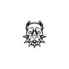 Black and White Pitbull Head Temporary Tattoo