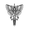 Black and White Butterfly Temporary Tattoo