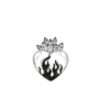 93.png Stylized Heart Temporary Tattoo with Crystals and Flames